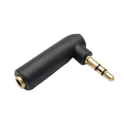 3.5mm Elbow Male to Female Dual Channel Headphone Audio Adapter(Gold Plated)-garmade.com