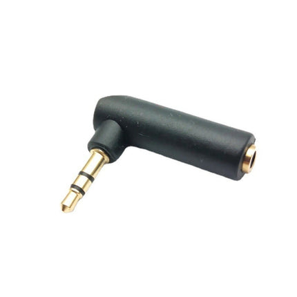 3.5mm Elbow Male to Female Dual Channel Headphone Audio Adapter(Gold Plated)-garmade.com