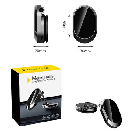 U18 Mini Car Foldable Rotating Magnetic Mobile Phone Navigation Holder(Black)-garmade.com