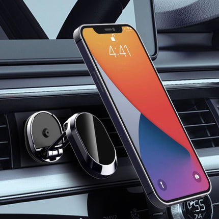 U18 Mini Car Foldable Rotating Magnetic Mobile Phone Navigation Holder(Silver)-garmade.com