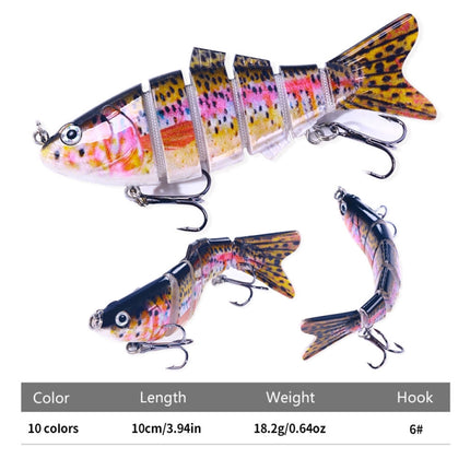 HENGJIA JM061 Multi-segment Fish Bionic Lure Submerged Lures, Size: 10cm 18g(10)-garmade.com