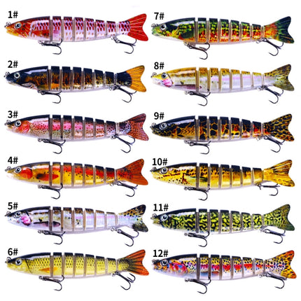HENGJIA JM064 Multi-section Fish Minnow Bionic Fake Lures Sea Fishing Sinking Lures, Size: 12.8cm 18g(11)-garmade.com