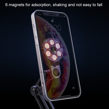 Car Desktop Folding Magnetic Suction Stretch Live Mobile Phone Holder(Black)-garmade.com