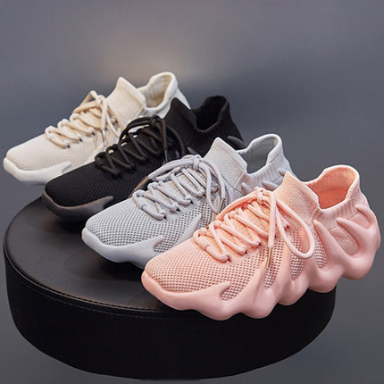 450 Summer Breathable Sock Shoes Fly Woven Comfortable Casual Shoes, Size: 37(Black)-garmade.com