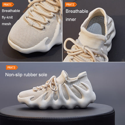 450 Summer Breathable Sock Shoes Fly Woven Comfortable Casual Shoes, Size: 39(Beige)-garmade.com