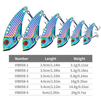 HENGJIA Metal VIB Micro-Bait Sequin Full Swimming Layer Fake Bait, Specification: 3g(With Fish Scale)-garmade.com