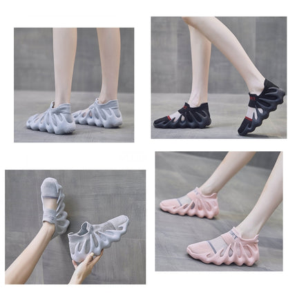 450-11 Summer Mesh Breathable Socks Shoes Flyweave Comfortable Running Casual Shoes, Size: 37(Grey)-garmade.com