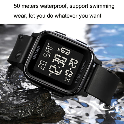 SKMEI 1858 Square Waterproof Digital Dual Display LED Luminous Watch(Rose Gold)-garmade.com