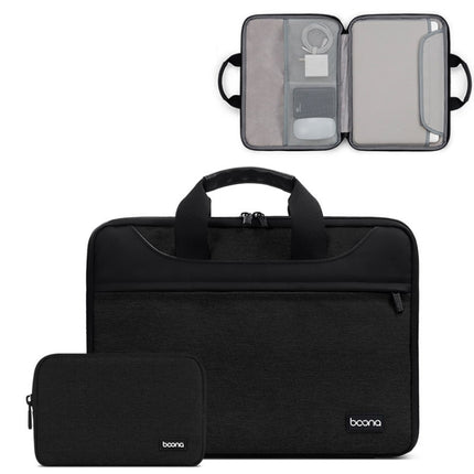 Baona BN-I003 Oxford Cloth Full Open Portable Waterproof Laptop Bag, Size: 11/12 inches(Black+Power Bag)-garmade.com