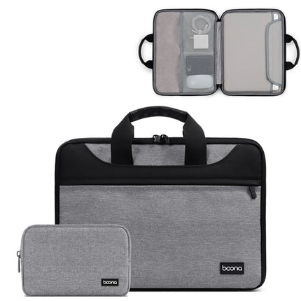 Baona BN-I003 Oxford Cloth Full Open Portable Waterproof Laptop Bag, Size: 11/12 inches(Gray+Power Bag)-garmade.com