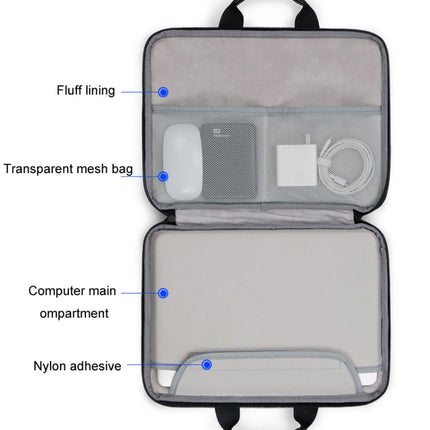 Baona BN-I003 Oxford Cloth Full Open Portable Waterproof Laptop Bag, Size: 11/12 inches(Gray+Power Bag)-garmade.com
