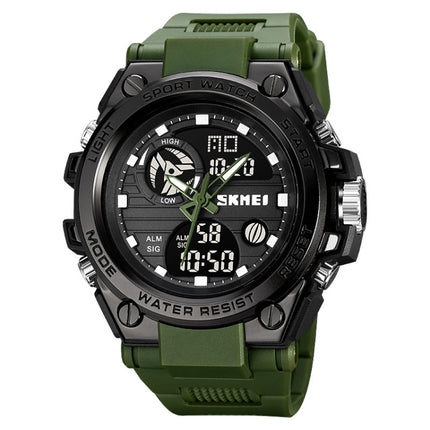 SKMEI 2031 Dual Movement Multifunctional Waterproof Outdoor Sports Watch(Army Green)-garmade.com