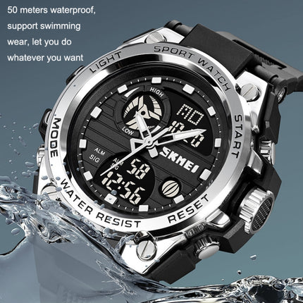 SKMEI 2031 Dual Movement Multifunctional Waterproof Outdoor Sports Watch(Silver)-garmade.com
