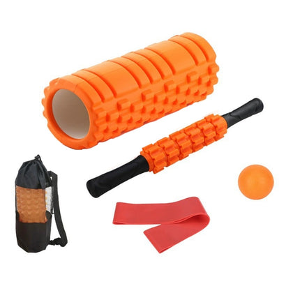 33cm 5pcs/set EVA Hollow Foam Roller Muscle Relaxation Roller Yoga Column Set Fitness Equipment(Orange)-garmade.com