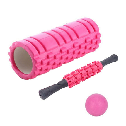 33cm 3pcs/set EVA Hollow Foam Roller Muscle Relaxation Roller Yoga Column Set Fitness Equipment(Pink)-garmade.com