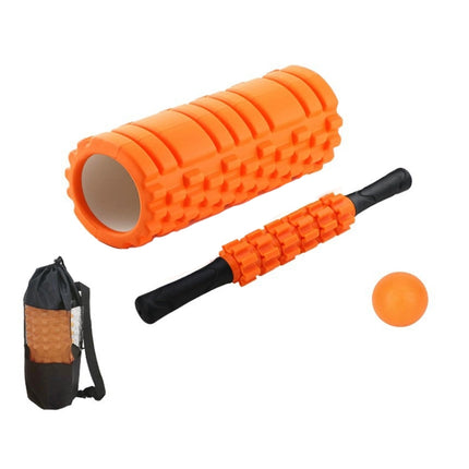 45cm 4pcs/set EVA Hollow Foam Roller Muscle Relaxation Roller Yoga Column Set Fitness Equipment(Orange)-garmade.com