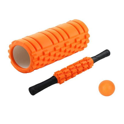 45cm 3pcs/set EVA Hollow Foam Roller Muscle Relaxation Roller Yoga Column Set Fitness Equipment(Orange)-garmade.com