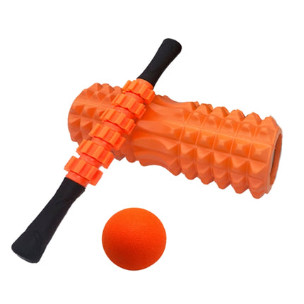 3pcs/set Crescent Hollow Foam Roller Yoga Column Set Fitness Muscle Relaxation Massager Set(33cm Orange)-garmade.com