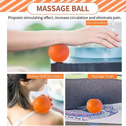 3pcs/set Crescent Hollow Foam Roller Yoga Column Set Fitness Muscle Relaxation Massager Set(45cm Orange)-garmade.com