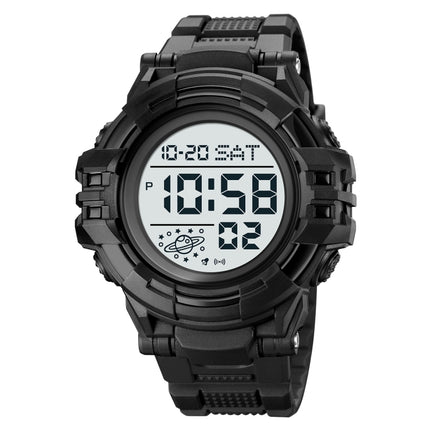 SKMEI 2003 Multifunctional Back Light Sports Watch Mens Countdown Date Alarm Clock Watch(Black White Machine)-garmade.com