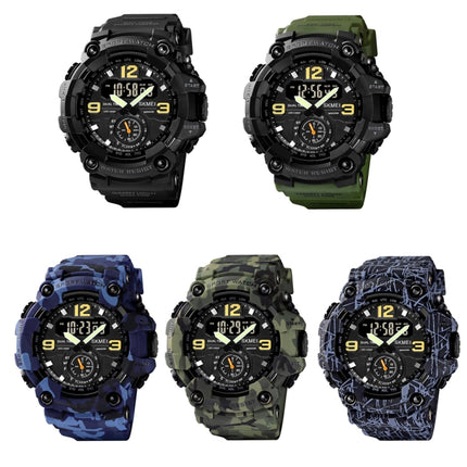 SKMEI 1637 Sports Digital Display Outdoor Shockproof Plastic Large Dial Men Watch, Color: Army Green-garmade.com