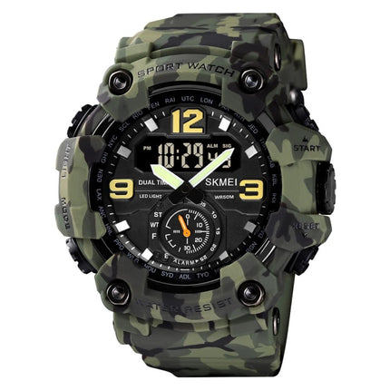 SKMEI 1637 Sports Digital Display Outdoor Shockproof Plastic Large Dial Men Watch, Color: Army Green Camouflage-garmade.com