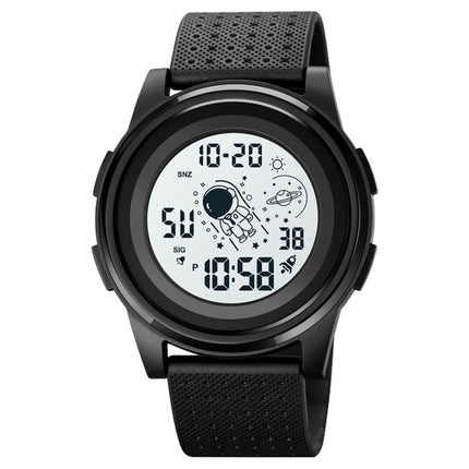 SKMEI 1883 Ultra-Thin Case Sports Multi-Function Watch Astronaut Watch(Black White Machine)-garmade.com