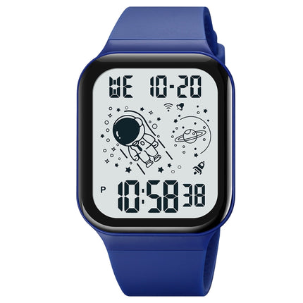SKMEI 1863 Multifunctional Astronaut Student Digital Sports Square Watch(Blue White Machine)-garmade.com