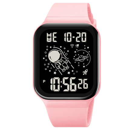 SKMEI 1863 Multifunctional Astronaut Student Digital Sports Square Watch(Pink Black Machine)-garmade.com