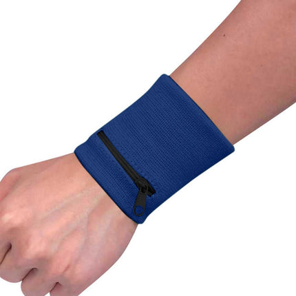 With Zipper Wrist Wallet Key Coin Wrist Bag Personalized Wrist Guard(Dark Blue)-garmade.com