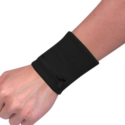 With Zipper Wrist Wallet Key Coin Wrist Bag Personalized Wrist Guard(Black)-garmade.com