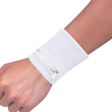 With Zipper Wrist Wallet Key Coin Wrist Bag Personalized Wrist Guard(White)-garmade.com