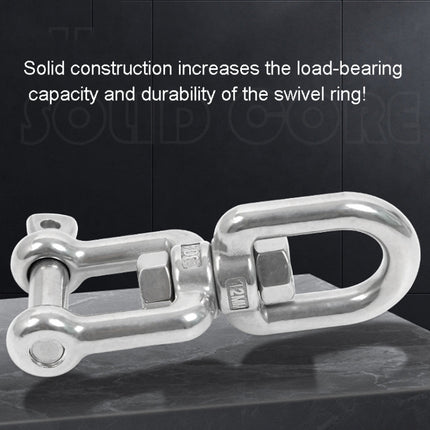 M12 OX Type 304 Stainless Steel 360 Degree Rotating 8-Shaped Chain Snap Ring Connecting Hook Swivel-garmade.com