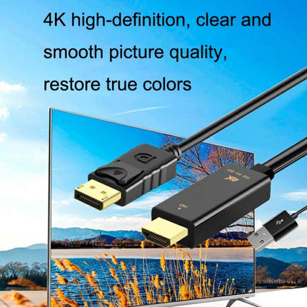 H146 25cm 4K 60Hz HDMI To DP Adapter With Power Supply HD Converter-garmade.com
