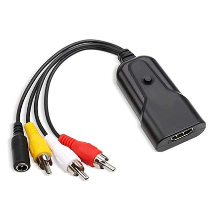 K13W HDMI To AV 1080P HD Converter, Cable Length: 0.5m(Black)-garmade.com