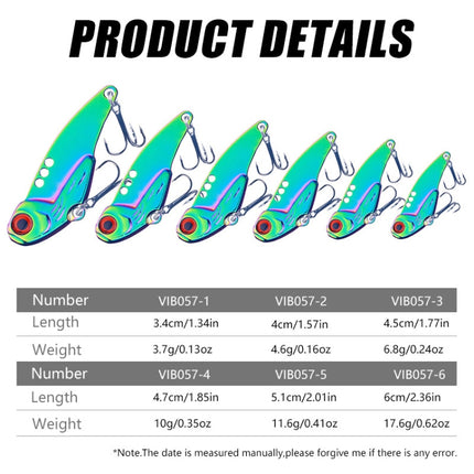 HENGJIA VIB057 Long-distance Casting Sinker Lures Ice Fishing Fake Baits, Specification: 5g(Colorful)-garmade.com