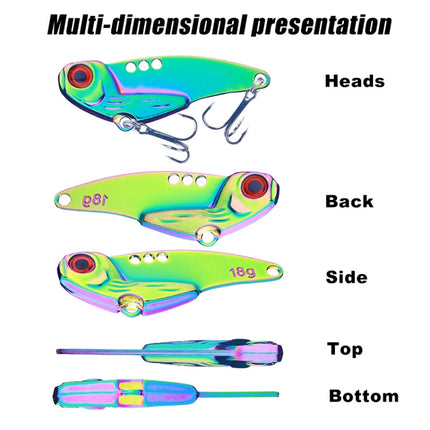 HENGJIA VIB057 Long-distance Casting Sinker Lures Ice Fishing Fake Baits, Specification: 7g(Colorful)-garmade.com