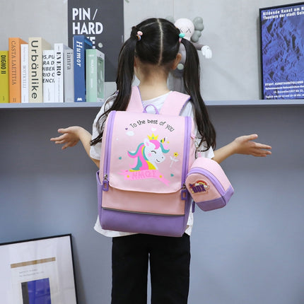 Elementary School Students Cartoon Anime Backpack Children Schoolbag(Pink)-garmade.com
