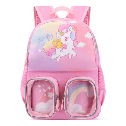 Kindergarten Children Cute Cartoon Backpack School Bag(Unicorn Pink)-garmade.com