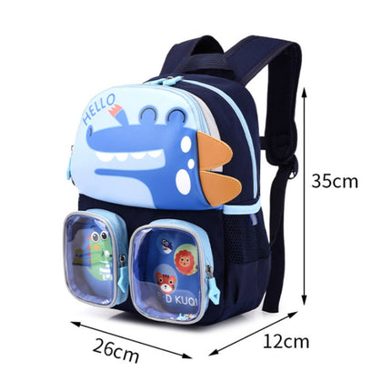 Kindergarten Children Cute Cartoon Backpack School Bag(Little Monster Green)-garmade.com