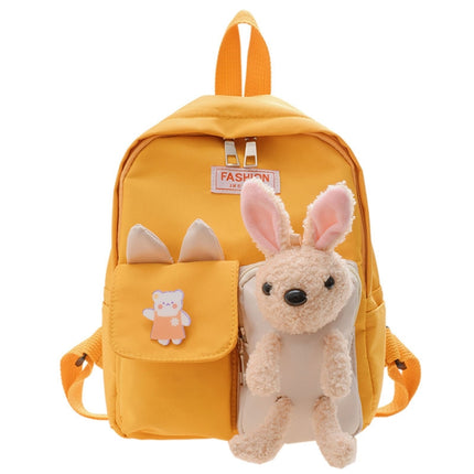 Cartoon Rabbit Early Education Children School Bag Casual Backpack(Yellow)-garmade.com