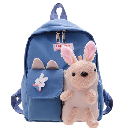Cartoon Rabbit Early Education Children School Bag Casual Backpack(Blue)-garmade.com