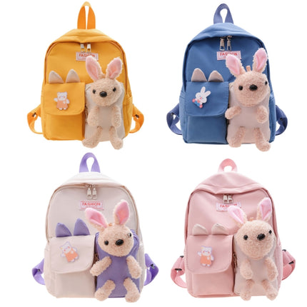 Cartoon Rabbit Early Education Children School Bag Casual Backpack(White)-garmade.com