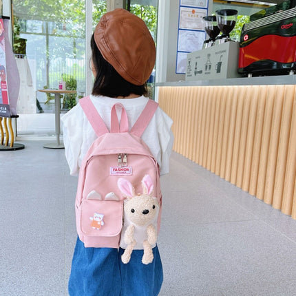 Cartoon Rabbit Early Education Children School Bag Casual Backpack(Blue)-garmade.com