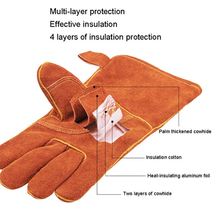 A2416 Cowhide High Temperature Resistant Welding Flame Retardant Anti-slip Insulation Gloves-garmade.com