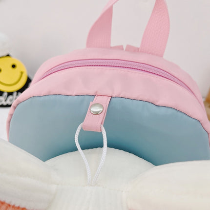 Kindergarten School Bag Plush Toy Children Cute Cartoon Backpack(Bunny Pink)-garmade.com