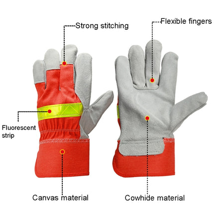A2604 Cowhide Firefighting Gloves Gardening Protection Labor Welding Gloves-garmade.com