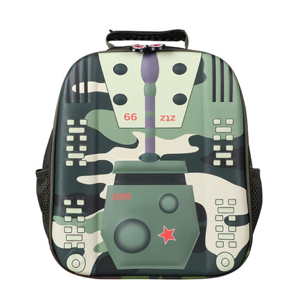 Kindergarten School Bag Children Cartoon Tank Backpack(Green)-garmade.com