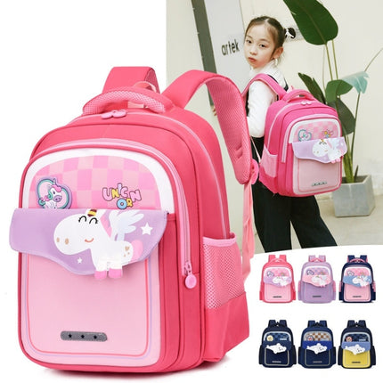 Kindergarten Burden-reducing Schoolbag Children Cute Cartoon Backpack(Navy Blue)-garmade.com