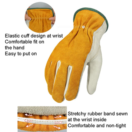 CD1008 Leather Gardening Work Gloves Flower Planting Wear-resistant Gloves(XL)-garmade.com